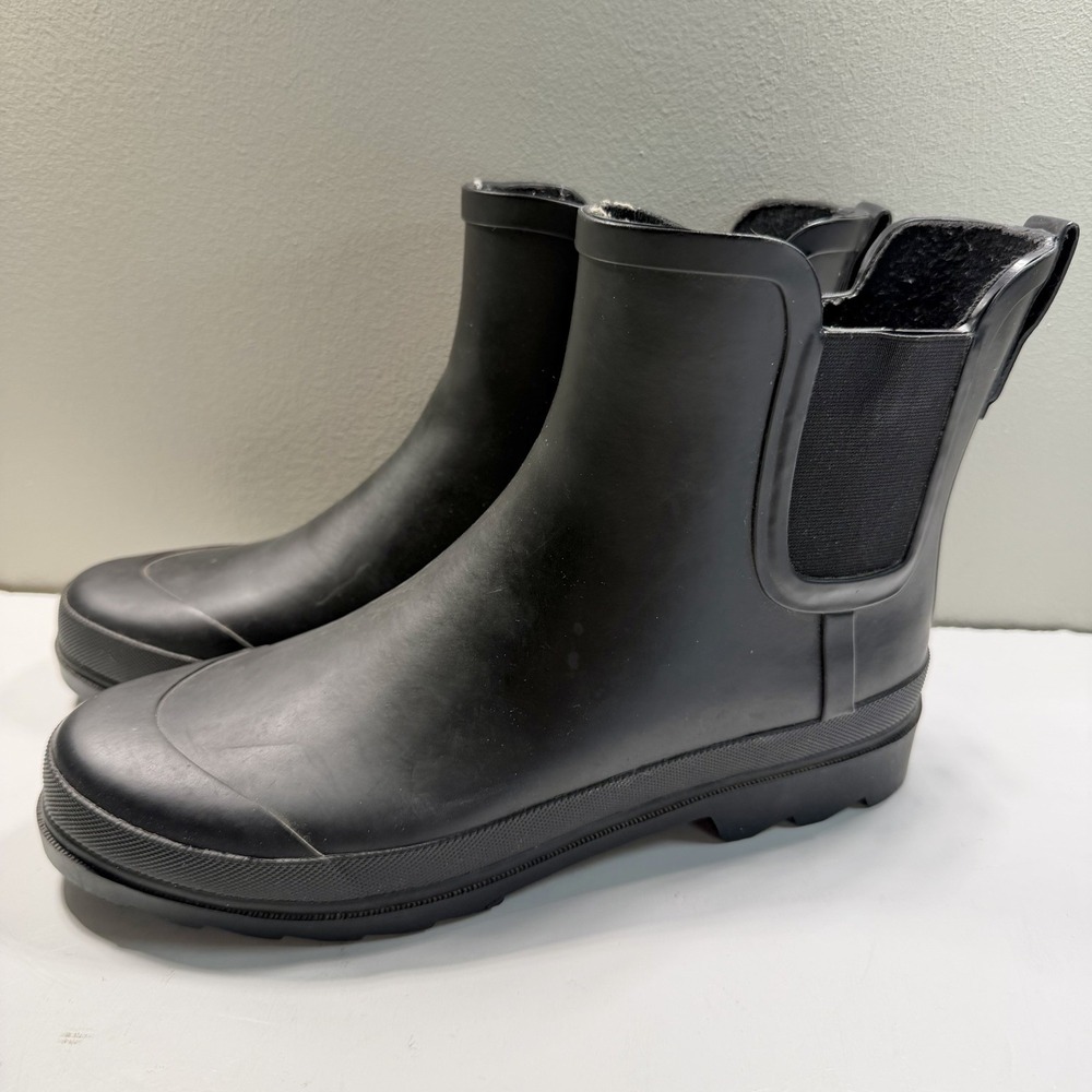 J.Crew Black Chelsea Rain Boots Size 10 Minimalist Chic